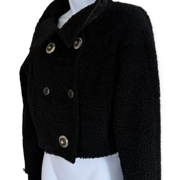 Gianni Versace Couture Fall/Winter 1994 Runway Black Cropped Boucle Jacket Sz S - Picture 6 of 16